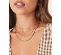 ASOS DESIGN - Collana in acciaio inossidabile resistente all'acqua a filo triplo dorata-Oro No Size