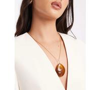 ASOS DESIGN - Collana lunga dorata con pendente in resina-Oro No Size