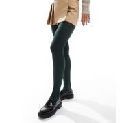 ASOS DESIGN - Collant verde scuro a costine XS-S
