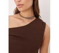 ASOS DESIGN - Collarino a triplo filo con cristalli sintetici-Argento No Size