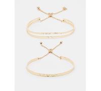 ASOS DESIGN - Confezione da 2 braccialetti dell'amicizia dorati con chiusura stile fermacorda-Oro No Size