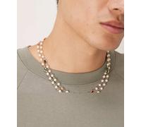 ASOS DESIGN - Confezione da 2 collane con perle e cristalli multicolore No Size