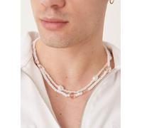 ASOS DESIGN - Confezione da 2 collane con perle sintetiche bianche-Bianco No Size