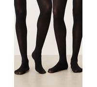 ASOS DESIGN - Confezione da 2 paia di collant neri 120 denari-Nero XS-S