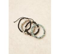 ASOS DESIGN - Confezione da 4 bracciali con perline e cordoncino multicolore No Size