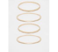 ASOS DESIGN - Confezione da 4 bracciali rigidi effetto colato dorato spazzolato-Oro No Size