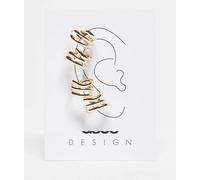 ASOS DESIGN - Confezione da 4 orecchini ear cuff dorati a strati-Oro No Size