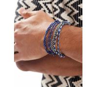 ASOS DESIGN - Confezione da 5 bracciali blu navy in corda No Size