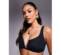 ASOS DESIGN Coppe Grandi - Mix and Match - Maya - Top bikini taglio corto nero con sostegno e ferretto a V 38DD-E