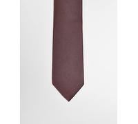 ASOS DESIGN - Cravatta a righe micro marrone e grigia No Size