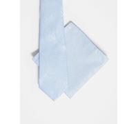 ASOS DESIGN - Cravatta e fazzoletto da taschino blu con stampa cachemire No Size