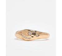 ASOS DESIGN Curve - Anello dorato effetto colato con pietre in zirconia cubica-Oro XL