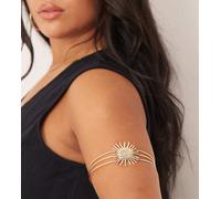 ASOS DESIGN Curve - Bracciale a fascia dorato con sole smaltato-Oro XL/XXL