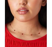 ASOS DESIGN Curve - Collana dorata a catenina con pietre semipreziose rosse a forma di cuore-Rosso No Size