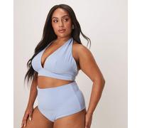 ASOS DESIGN Curve - Maya - Slip bikini a vita alta blu mix and match 50