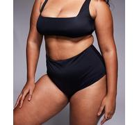 ASOS DESIGN Curve - Maya - Slip bikini mix and match neri a vita alta-Nero 56