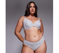 ASOS DESIGN Curve - Mila - Confezione da 2 slip taglio brasiliana grigio mélange 54