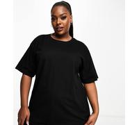 ASOS DESIGN Curve - Mix & Match - T-shirt del pigiama oversize nera in cotone-Nero 58