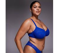 ASOS DESIGN Curve - Tammy - Reggiseno a balconcino con ferretto in rete color cobalto-Rosso 42E