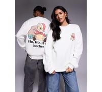 ASOS DESIGN - Disney - Felpa comoda natalizia bianco sporco con stampe Winnie The Pooh L