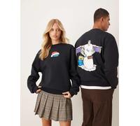 ASOS DESIGN - Disney Pixar - Felpa unisex comoda natalizia blu navy intenso con stampe Buzz Lightyear-Grigio S