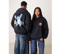 ASOS DESIGN - Disney Pixar Halloween - Felpa con cappuccio comoda blu navy con stampe Monsters Inc. XS
