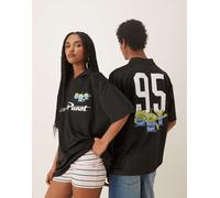 ASOS DESIGN - Disney Pixar - Maglia sportiva unisex oversize nera con stampe "Toy Story Pizza Planet"-Nero XL