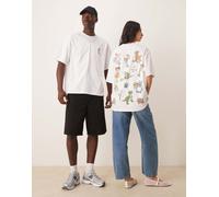 ASOS DESIGN - Disney Pixar - T-shirt unisex oversize bianca con stampe dei personaggi di Toy Story-Bianco L