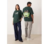 ASOS DESIGN - Disney Pixar - T-shirt unisex oversize color verde scuro slavato con stampe di Toy Story stile Halloween M