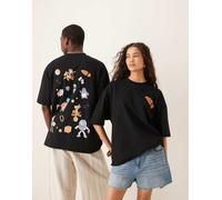 ASOS DESIGN - Disney Pixar - T-shirt unisex oversize nera con stampe multiple di Toy Story-Bianco S