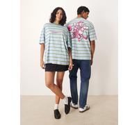 ASOS DESIGN - Disney Pixar - T-shirt unisex oversize verde con motivo gessato e stampa "Jessie Toy Story" S