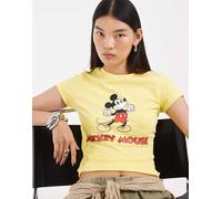 ASOS DESIGN Disney T-shirt baby rétro di Mickey gialla-Giallo L