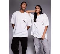 ASOS DESIGN - Disney - T-shirt oversize bianco sporco con stampa di Frozen a tema natalizio XL