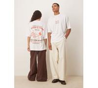 ASOS DESIGN - Disney - T-shirt oversize unisex bianca con stampe "Winnie The Pooh"-Bianco L
