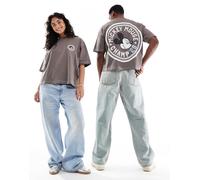 ASOS DESIGN - Disney - T-shirt oversize unisex squadrata marrone con stampe "Mickey Mouse" 2XL