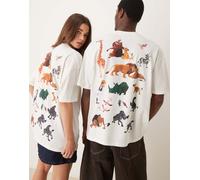 ASOS DESIGN - Disney - T-shirt unisex oversize color pietra con stampa de Il re leone-Neutro 2XL