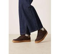 ASOS DESIGN - Drift - Sneakers stringate in camoscio sintetico color cioccolato-Marrone 37