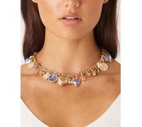 ASOS DESIGN - Edizione limitata - Collana corta dorata con charm grandi misti-Oro No Size