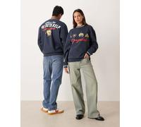 ASOS DESIGN - Felpa comoda unisex con stampe di SpongeBob blu navy 2XL