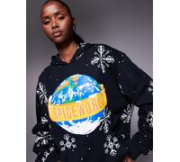 ASOS DESIGN - Felpa con cappuccio comoda nera con stampa Spice Girls-Nero XL