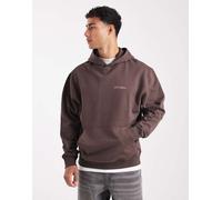 ASOS DESIGN - Felpa con cappuccio marrone con stampa celestiale XL