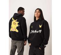 ASOS DESIGN - Felpa con cappuccio unisex comoda nera con stampa Pokémon di Pikachu-Nero M