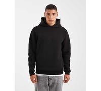 ASOS DESIGN - Felpa nera con cappuccio in tessuto stile scuba-Nero L