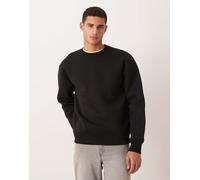 ASOS DESIGN - Felpa oversize in tessuto pesante effetto scuba nera-Nero XL