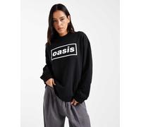 ASOS DESIGN - Felpa oversize nera con logo Oasis su licenza-Nero XS