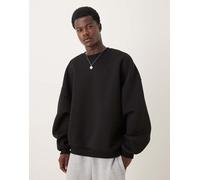 ASOS DESIGN - Felpa super oversize pesante nera in tessuto stile scuba-Nero S