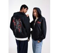 ASOS DESIGN - Felpa unisex vestibilità comoda nera con cappuccio e stampa degli Slipknot-Nero XL