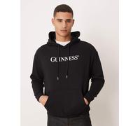 ASOS DESIGN - Felpa vestibilità comoda nera con cappuccio e stampa Guinness-Nero XS