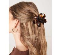 ASOS DESIGN - Fermaglio per capelli tartarugato a forma di fiore-Marrone No Size