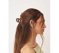 ASOS DESIGN - Fermaglio per capelli XL marrone con dettaglio a forma di nastro No Size
